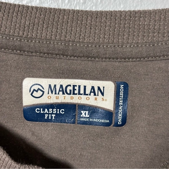 Magellan Outdoors Men Beige Tan Henley Shirt Long Sleeve Classic Fit size XL. - Picture 4 of 8